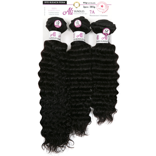 CHADE ALI BUNDLES 100% HUMAN HAIR UNPROCESSED BRAZILIAN Pineapple Wave 3PCS 